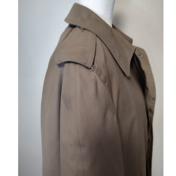 London Fog Vintage Men's Size 40 Tan Trench Coat w/ Zip Removable Liner - Picture 5 of 16